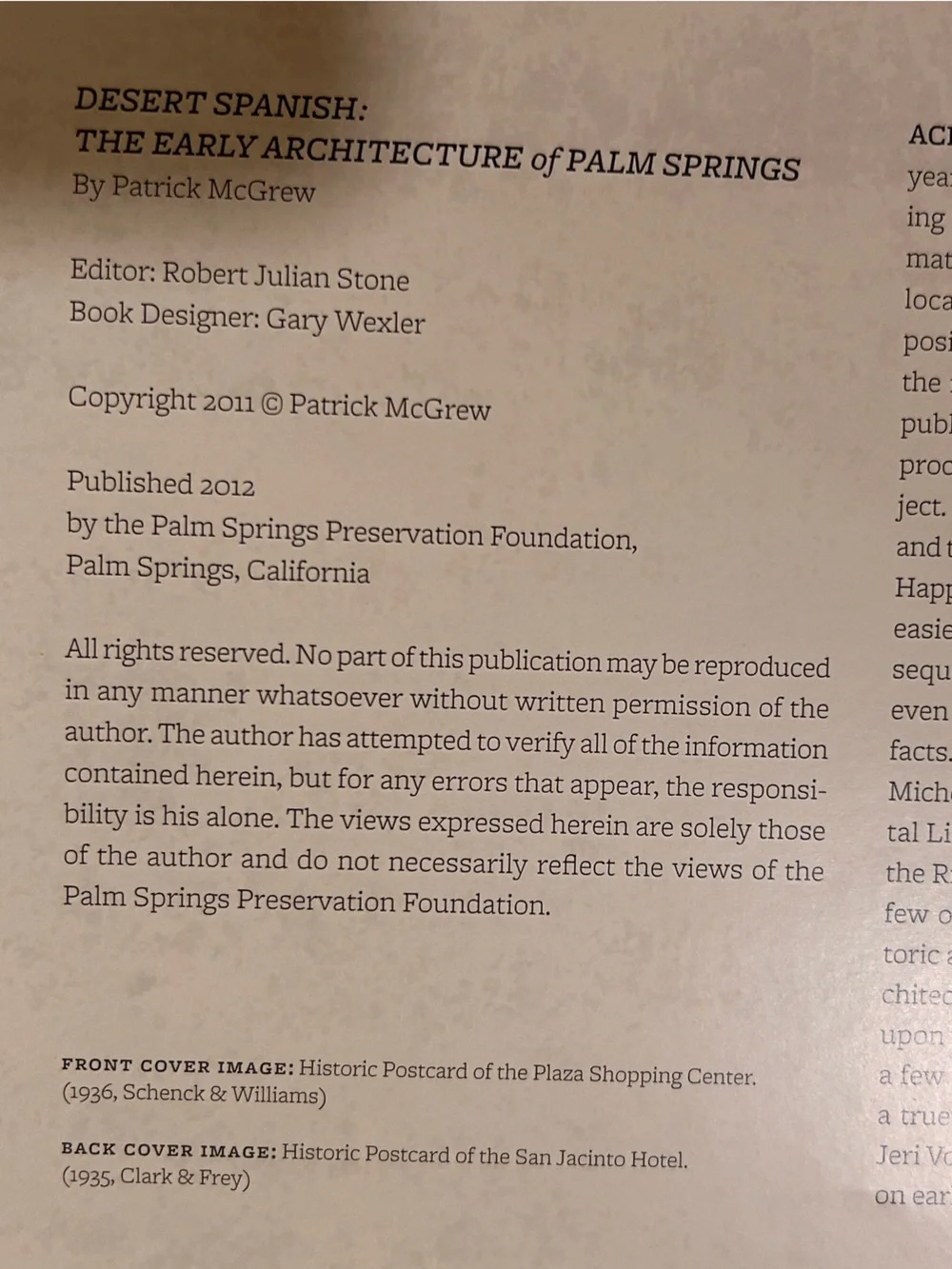 Desert Spanish: Early Architecture of Palm Springs Book